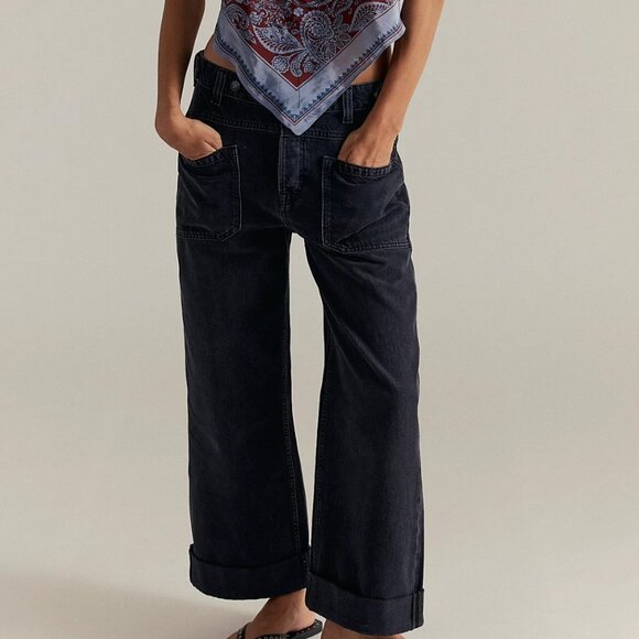 We The Free FREE PEOPLE  cuffed jeans - Picture 1 of 4